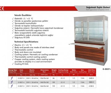 120*70*150 SOĞUK SERVİS KULE TİP ELEKTRİKLİ