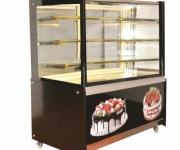 DÜZ CAMLI SOĞUK PASTA TEŞHİR DOLABI 130CM